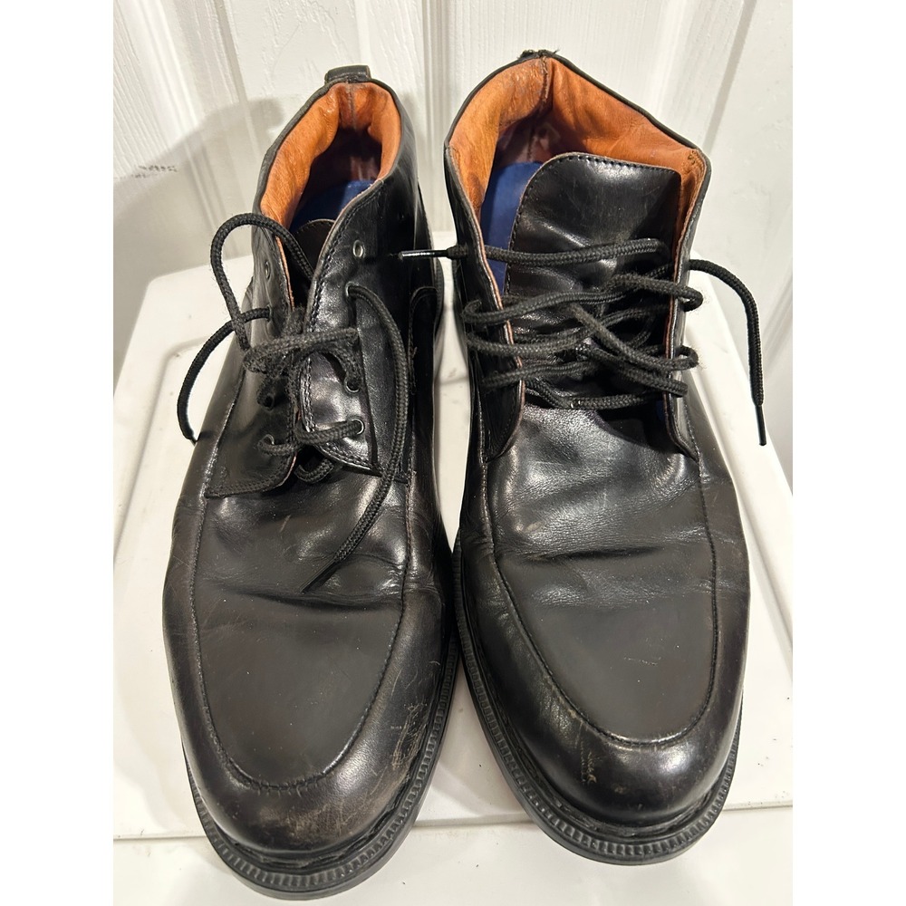 Johnston & Murphy Black Leather Chukka Boots Mens Size 11 Mid Top‎